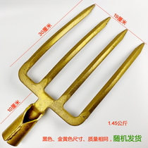 The loose soil fork turns the ground artifact agricultural tool four-strand steel fork digging green onion fork four-tooth manganese steel to save land and turn soil.