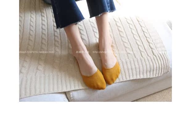 4 cặp thư! Vớ cotton sinh thái không thể rơi với miệng nông vớ vô hình vớ nữ mùa xuân hè Tất vớ thể thao Hàn Quốc tất đùi