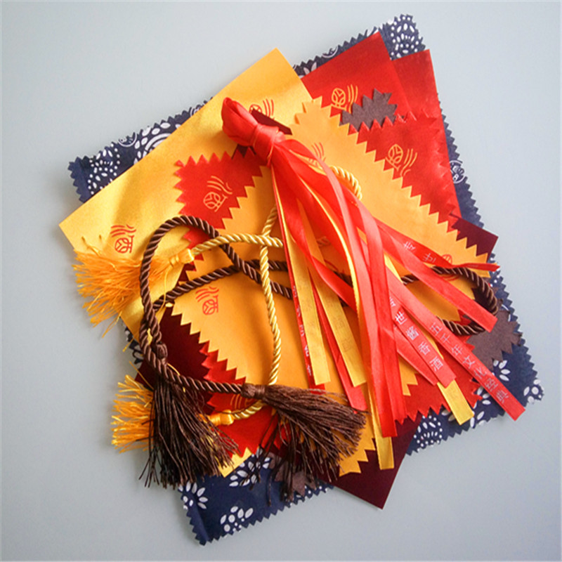 Wine Cloth Geb Thickened Lid Wine Cloth Wine Rope Lid Altar Wine Cloth Serrated Edge Thick Cloth Red Cloth Yellow Cord Red Closure Cloth