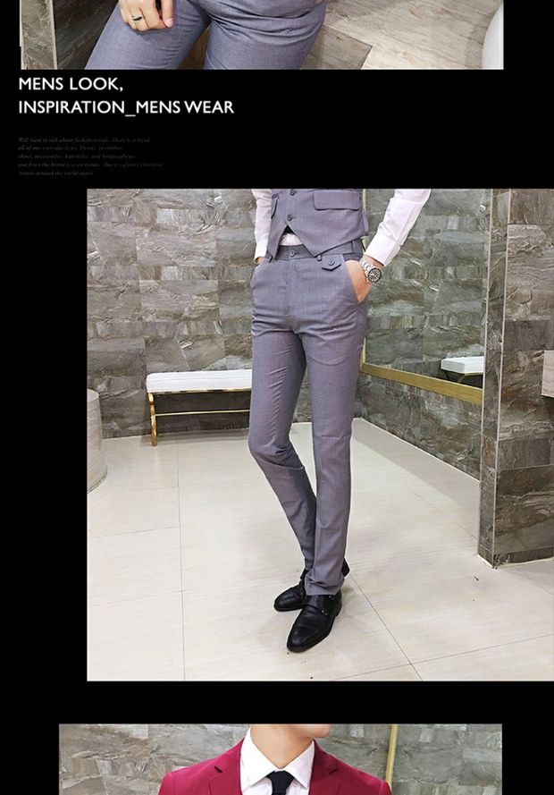 Trang phục chú rể phù hợp với áo ba lỗ nam bốn mùa phù rể Xiaoxi Slim quần áo nam 