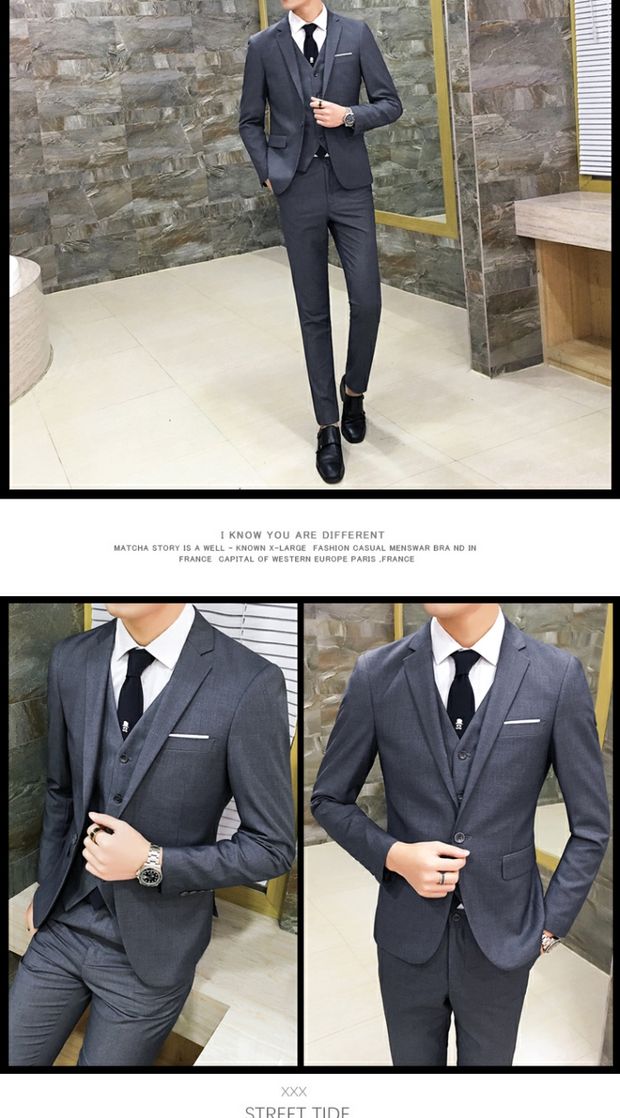 Bộ đồ vest nam hai mảnh kinh doanh phù hợp với chuyên nghiệp Tây trang trí cơ thể phù rể chú rể váy cưới mùa xuân và mùa thu đồ vest