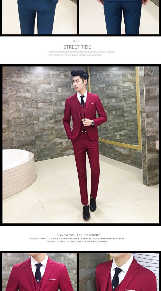 Bộ đồ vest nam hai mảnh kinh doanh phù hợp với chuyên nghiệp Tây trang trí cơ thể phù rể chú rể váy cưới mùa xuân và mùa thu đồ vest