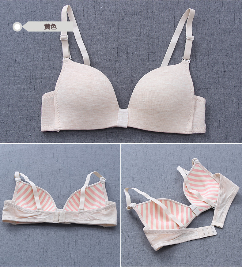 Bộ đồ lót cotton Nhật Bản phù hợp với nữ bộ phận mỏng học sinh nữ trung học áo ngực nhỏ ngực tập hợp áo ngực mỏng mùa hè áo lót 3 dây