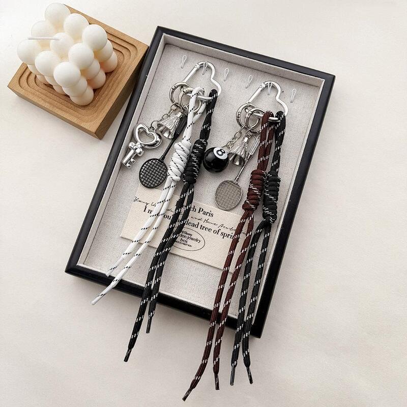 Miu Series Bag Pendant Couple Style Billiards Black 8 Decorative Chain Korean Style ins Alloy Badminton Mountaineering Keychain