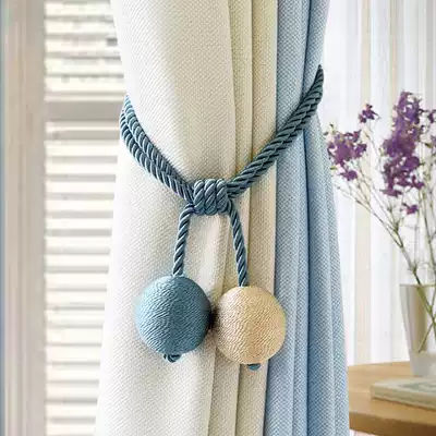 Curtain strap curtain buckle simple modern European curtain rope tie curtain strap adhesive hook color Double Ball