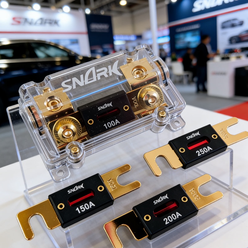 Genuine Snark Snake Shark Car Audio Enthusiast Fuse Holder with Copper Plated 24K Gold Large Fuse Blade