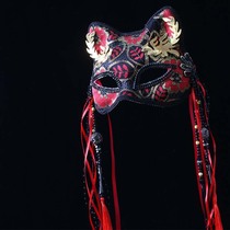 Chinese style fox cat national trend half face catwoman mask halloween stage party hanfu accessories antique mask