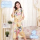 Phần mỏng mùa hè nữ dài áo choàng len áo choàng mô phỏng lụa Nhật kimono robe peacock lụa - Night Robe