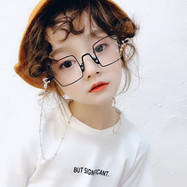New girl decorative glasses summer stage catwalk photo with chain sunglasses childrens glasses frame