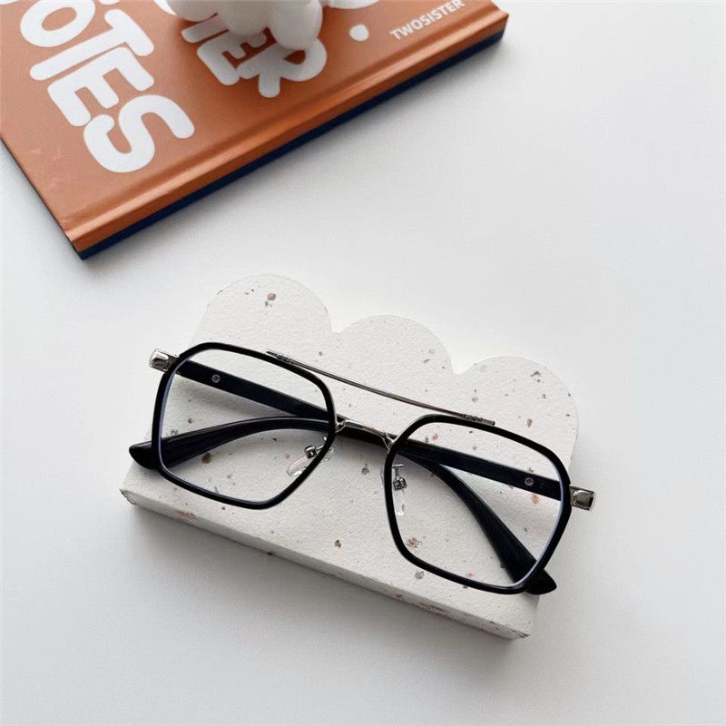 Child Neutral Box Flat Mirror Kid Fashion Trends Glasses Male Girl Personality Styling Accessories