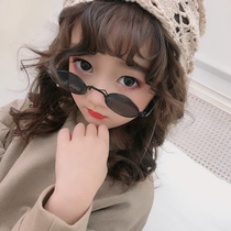 Childrens new chain Fashion Tide Children Glasses Girl Tide Beats Stage Styling Retro Personality Small Round Frame Sunglasses