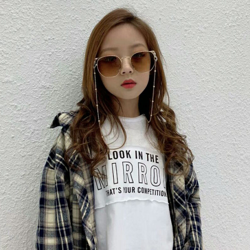 Children's sunglasses personality wave retro metal ultra light box marine sheet male and female child new pint baby comfort sunglasses