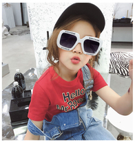 Childrens eye mirror female sun glasses girl anti-ultraviolet girl tide cool sunglasses baby Korean children sun glasses