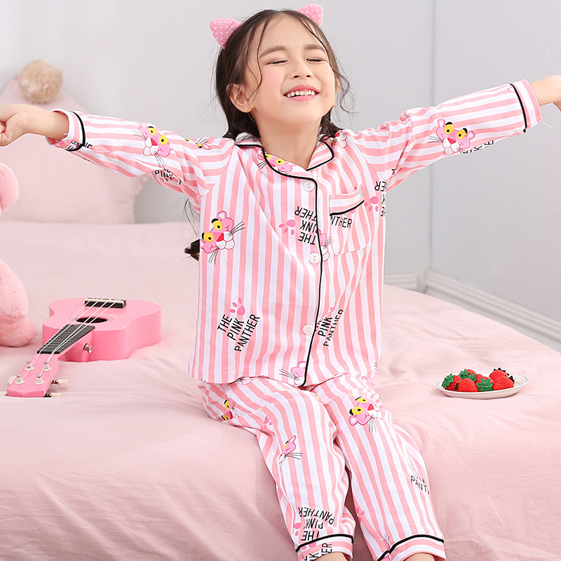 Children's pajamas pure cotton spring and autumn summer long-sleeved girl big virgin girl 12 parent-child 13 Princess thin section set 15 years old
