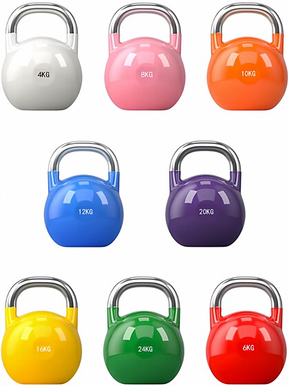 Commercial Colored Steel Kettlebell Rack 4-32kg Set Men's Professional Kettlebell Ball Lifting Home Fitness