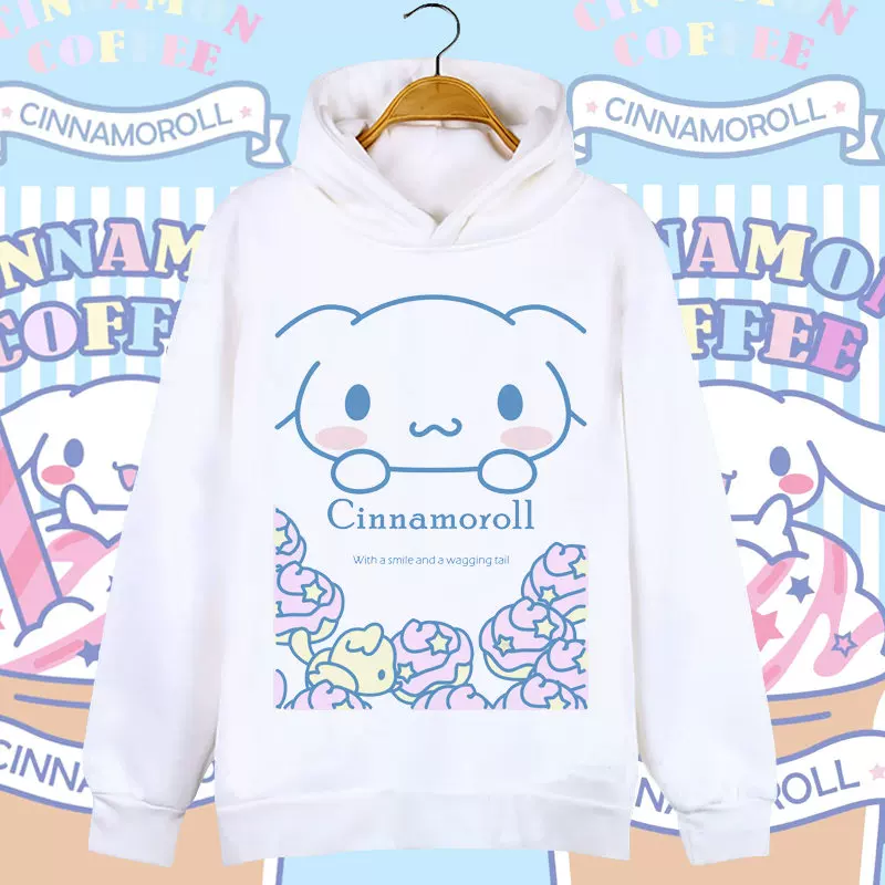 Милая толстовка-худи для мужчин и женщин для студентов, Cinnamoroll, семейный стиль