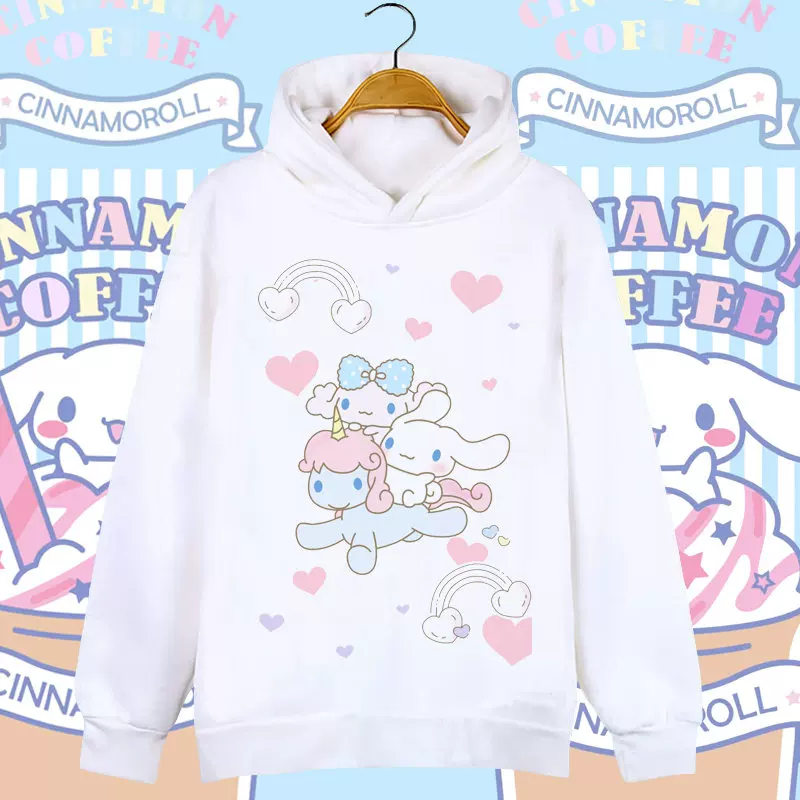Милая толстовка-худи для мужчин и женщин для студентов, Cinnamoroll, семейный стиль