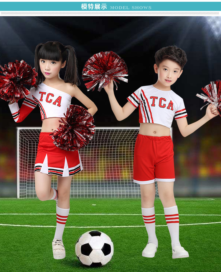 Trang phục cổ vũ cho trẻ em, nam và nữ, đồng phục cổ vũ trẻ em, cổ vũ, học sinh tiểu học, biểu diễn múa, sáu mươi mốt - Trang phục đầm đẹp cho be gái 7 tuổi