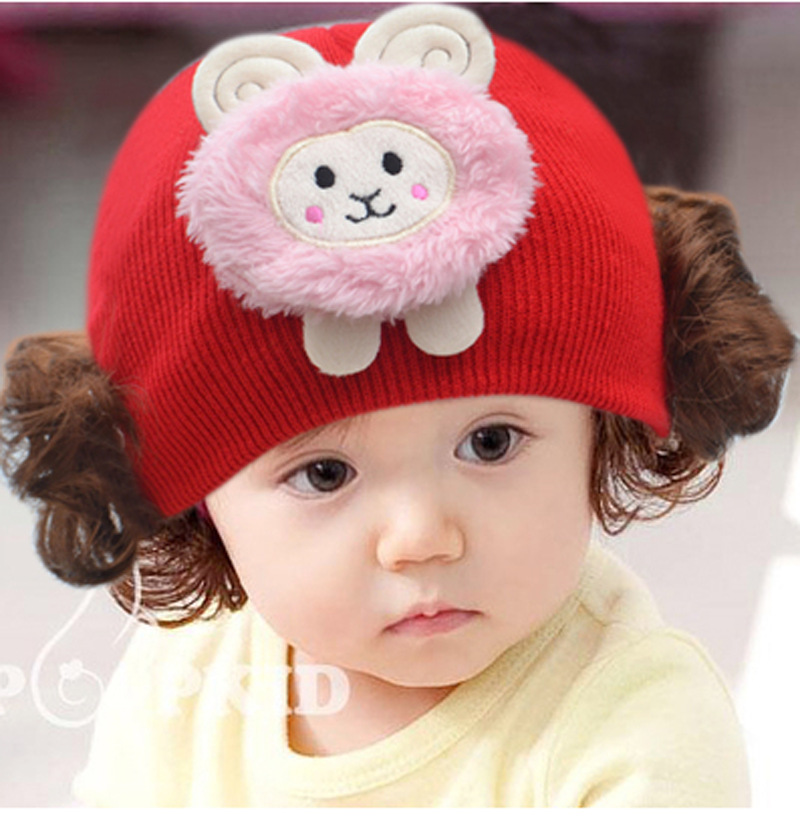 Net Red Baby Hat Ultra Cute Baby Wig Cap Children Cover Head Hat Winter Male and female head Baotou Halogen Fashion 