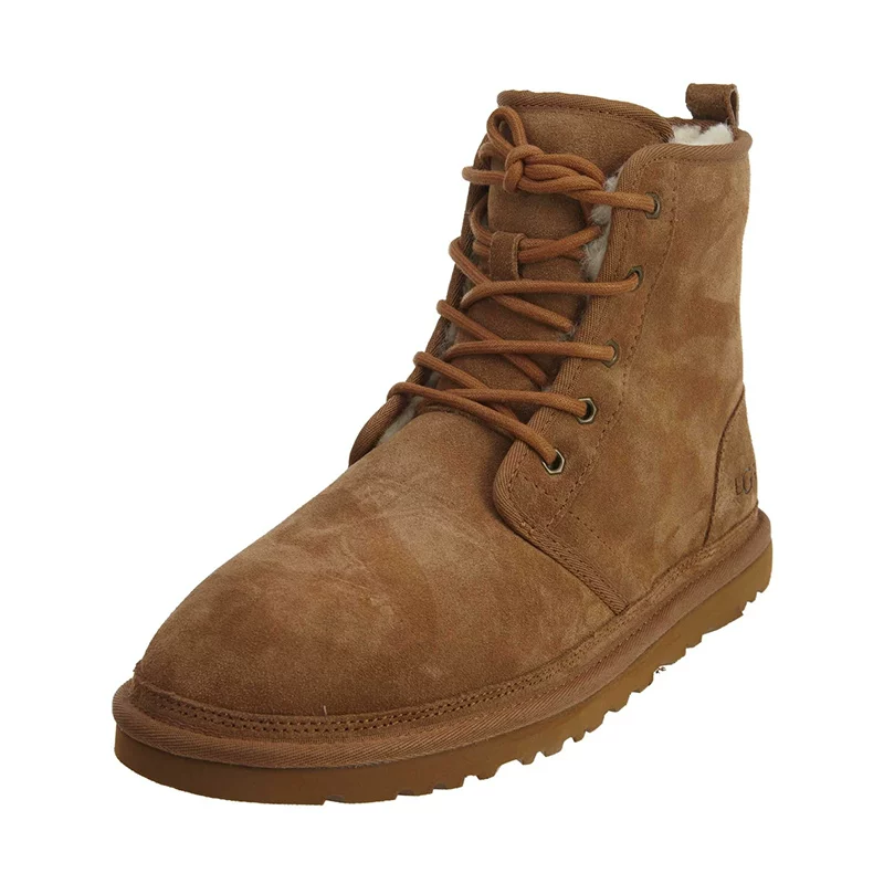 Мужские ботинки UGG на ленточной шнуровке с высоким голенищем, утепленные из шерсти, повседневные ботинки короткие HARKLEY