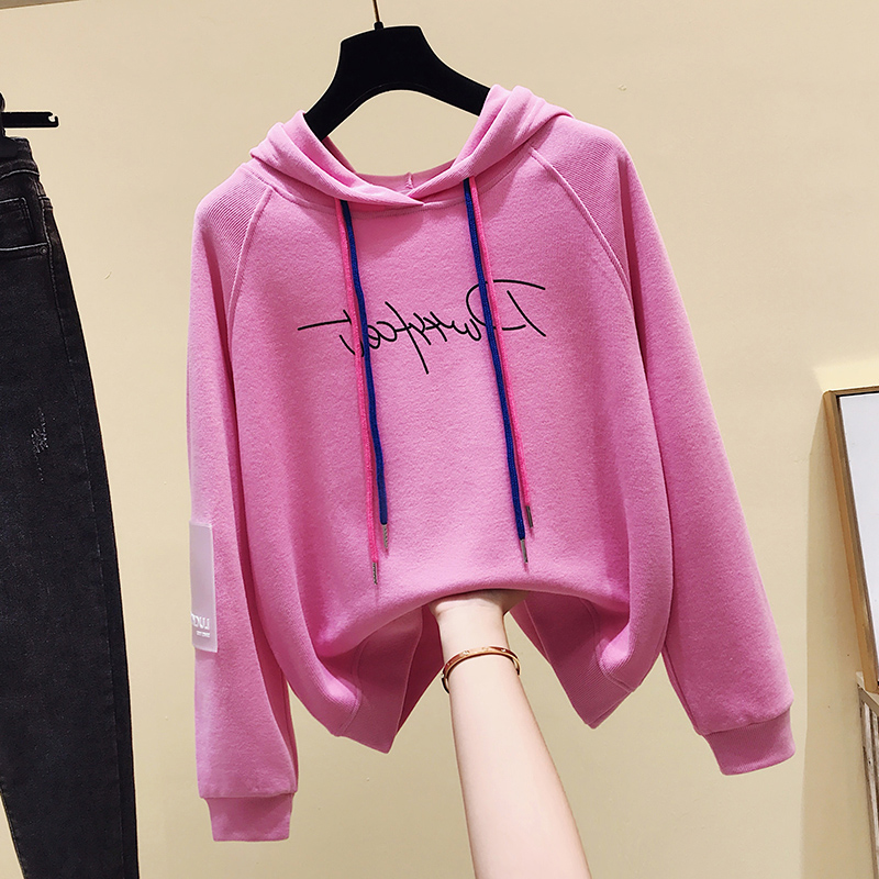 Hong Kong Tide Card 2022 Spring Autumn New Fashion Tandem Hat Sportsweatshirt Woman Thin Korean Version Loose Long Sleeve Blouses