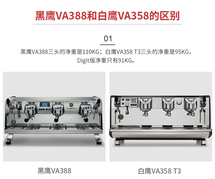 Máy pha cà phê ba đầu White Eagle White Eagle VA58 Ý nhập khẩu điều khiển điện tử thương mại Ý bán tự động - Máy pha cà phê
