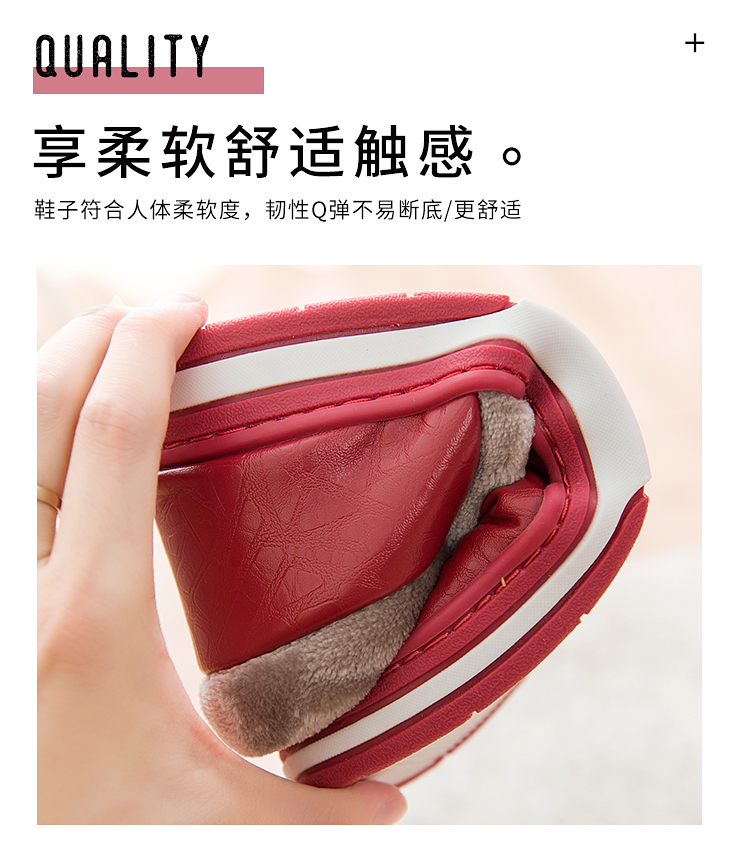 Đơn giản đôi giày da mùa đông PU với dép bông nam nhà trong nhà chống trượt dày đáy ấm giày cotton nữ dép nhà vệ sinh