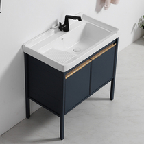 New balcony laundry pool ceramic space aluminum wash table basin with washboard bathroom cabinet household clothing slot