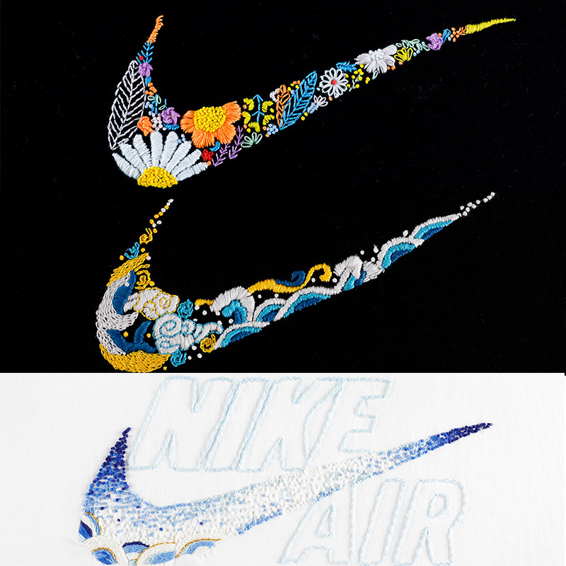 Clothes embroidered handmade diy material bag self-embroidered tide pattern sending boyfriend couple new frontier cotton T-shirt embroidery diy