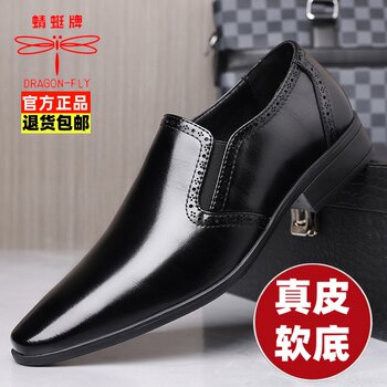 Dragonfly brand men's genuine leather breathable slip-on loafers