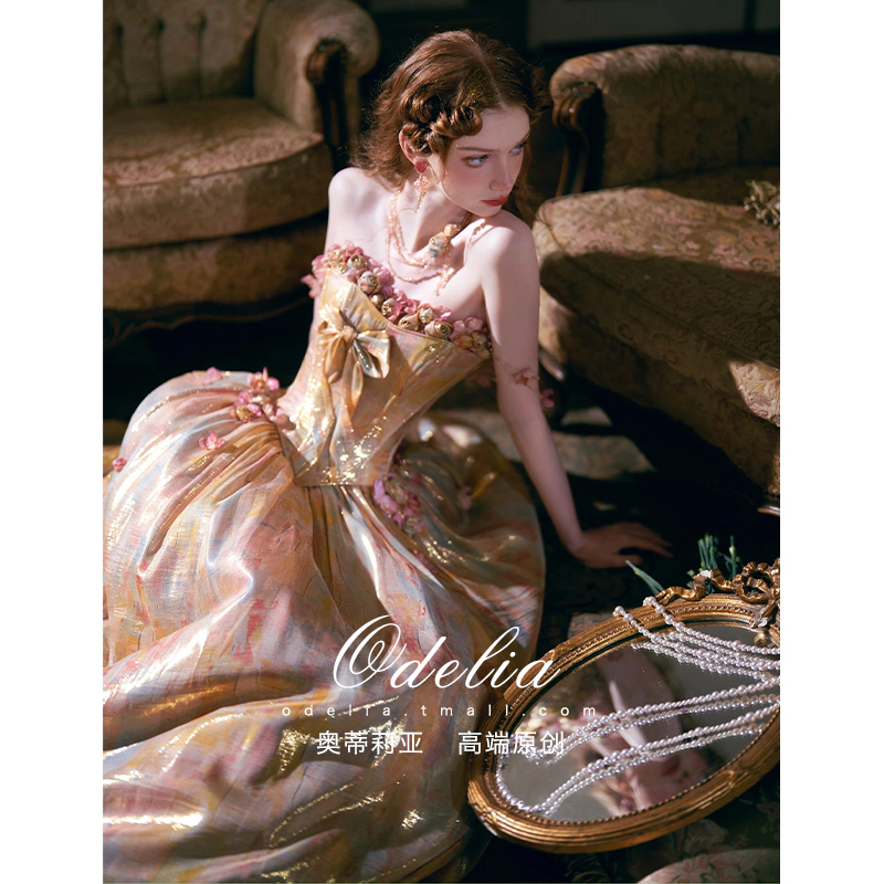 Odelia《Thousand Gold》2026 New Vintage Art Student Birthday Bride Toast Dress Engagement Wedding Dinner Dress