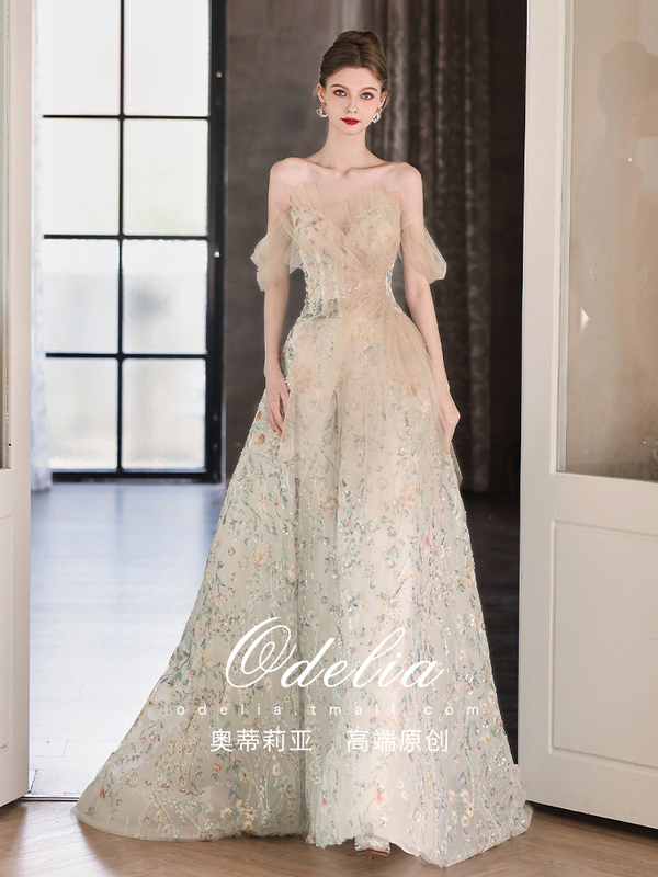 Odelia《Cherry Blossom Grass》2026 New Luxury High-End Art Exam Wedding Engagement Evening Dress Bride's Toast Dress