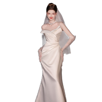 odelia2024 new style Jane Heart Queen Mother West Satin Light Wedding Dress Outer Veil Dress Bride Tube Top White