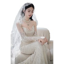 odelia Danube Yu Ai dressing gown retro fishtail going out light wedding dress skirt 2024 new bride