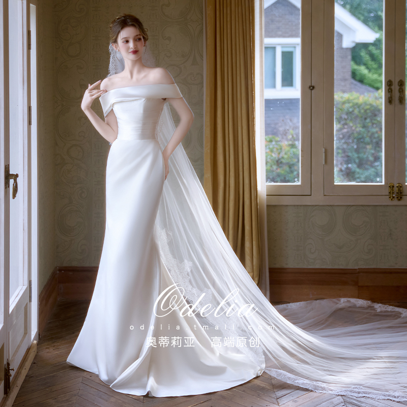 Odelia《Sea Book》2026 New Style Light Wedding Dress Bridal French Satin Fishtail Main Gown High-End