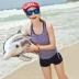 Mới chia tay áo tắm nữ bảo thủ che bụng ngắn tay boxer Người mẫu thể thao Hàn Quốc mùa xuân nóng bỏng áo tắm mỏng manh Bộ đồ bơi hai mảnh