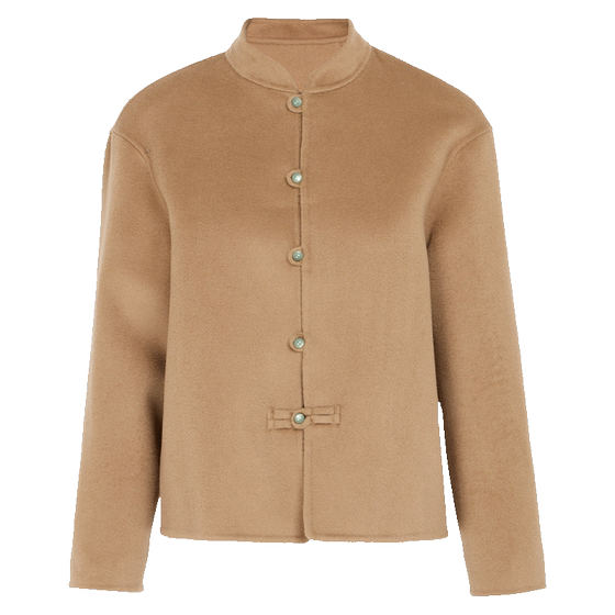
Ma Tiannu Girl's winter khaki wool short coat new Chinese jacket heated temperament external match