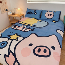 The second element of the pig autumn and winter warm bao bao rong short plush four coral fleece girl antistatic bedding