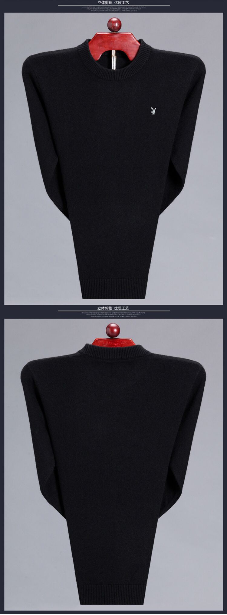 Mùa đông trung niên nam tròn cổ áo len dày áo len cỡ lớn trung niên áo len cashmere màu rắn cardigan nam