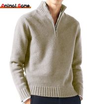 Autum Men Turtlenecks Sweaters Knitwear Pullovers Solid Colo
