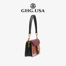 GHG light luxury brand fashion contrast color Bacchus bag ladies commuter tabby portable shoulder bag messenger bag