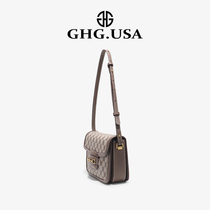 GHG light luxury brand big-name printing saddle bag womens commuter shoulder bag messenger bag explosive square bag