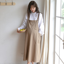 Pregnant women with skirt spring and autumn 2021 new autumn Korean fashion loose size high tide skirt dress