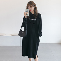 Pregnant womens dress autumn and winter spring and autumn Korean version of thick long fashion loose size tide mother dress