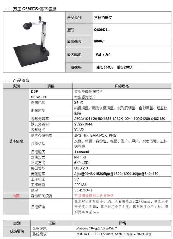 [SF] Người sáng lập Q690DS + Máy quét 5 triệu pixel Gao Paiyi với trình đọc nhận dạng thế hệ thứ hai - Máy quét