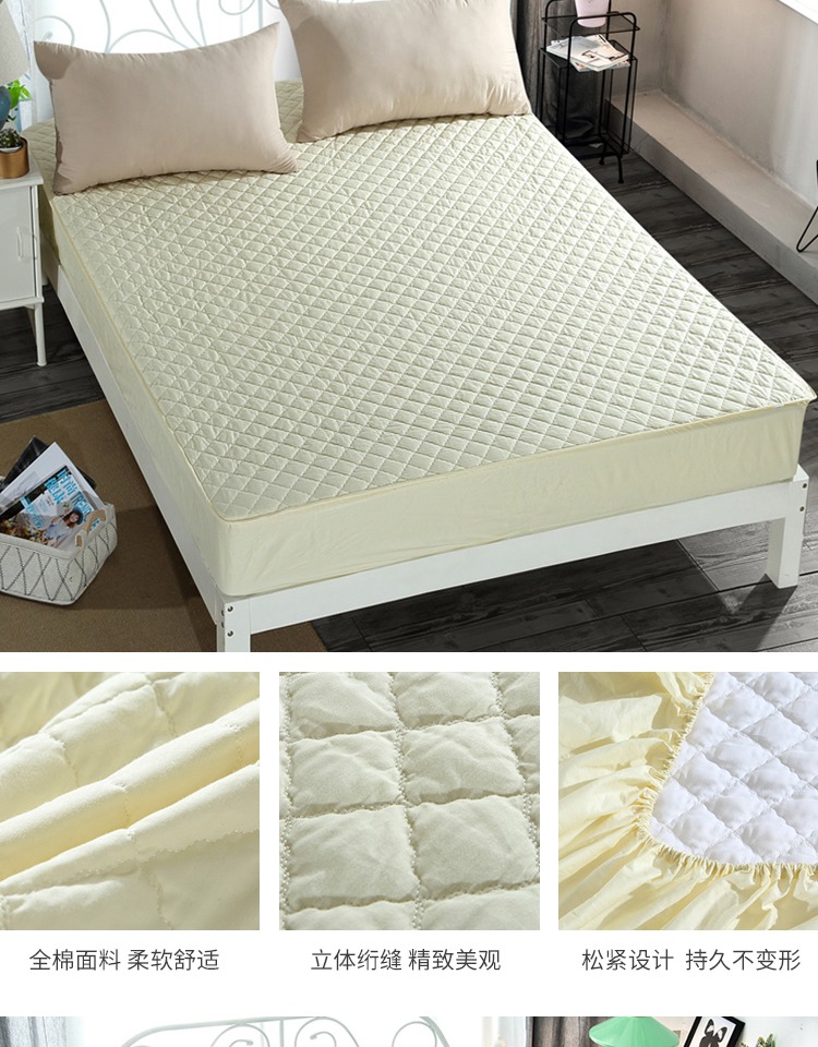 Được trang bị mảnh duy nhất của bông bông nệm bông che dày bụi che 40 bông bìa bông bảo vệ ánh sáng sang trọng - Trang bị Covers ga trải giường chun đẹp	