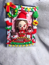 Ultra-light clay clay color space clay Christmas man doll true snowman turn Q picture frame painting gift ornament