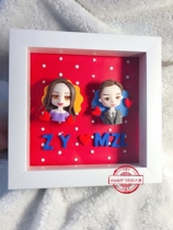 Ultra-light clay clay color space clay clay live-action doll cartoon photo frame hand-customized into a piece to give christmas gifts