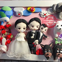 Ultra light clay clay color space mud photo frame live-to-Q photo frame custom doll ornament Christmas gift