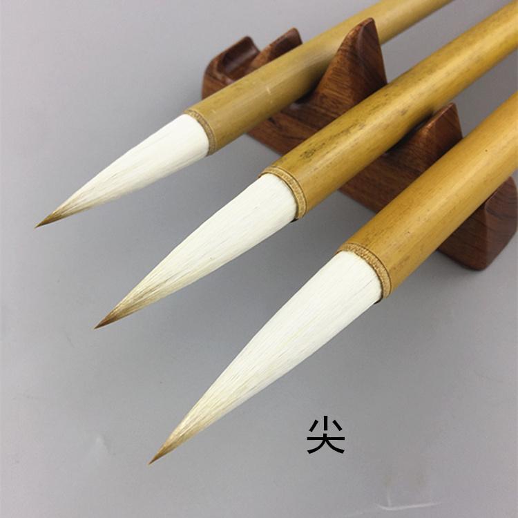 Bamboo pole and hair brush Calligraphy practice Lake Pen Brush Wolf Brush Sheep hair Beginner set Large, medium and small four treasures of Wenfang